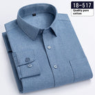 Men's Long Sleeve Solid Color Pocket Light Business Shirt in blue 18-517, quality pure cotton fabric.